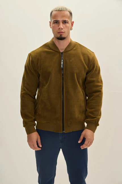 Men's Lined Bomber Jacket - Mustard | Ron Tomson