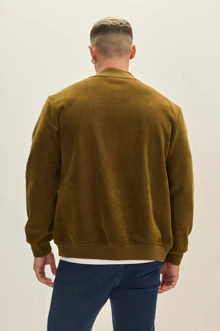 Men's Lined Bomber Jacket - Mustard | Ron Tomson