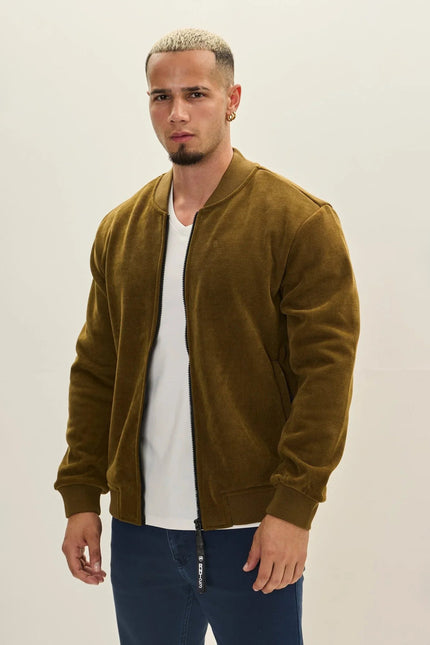 Men's Lined Bomber Jacket - Mustard | Ron Tomson