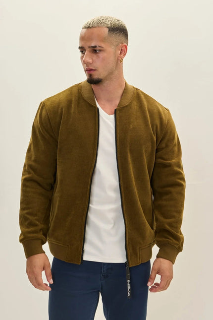 Men's Lined Bomber Jacket - Mustard | Ron Tomson