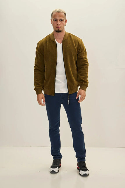 Men's Lined Bomber Jacket - Mustard | Ron Tomson