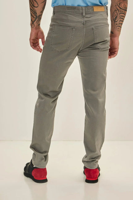 Men's Soft Cotton Five-Pocket Pants - Grey | Ron Tomson