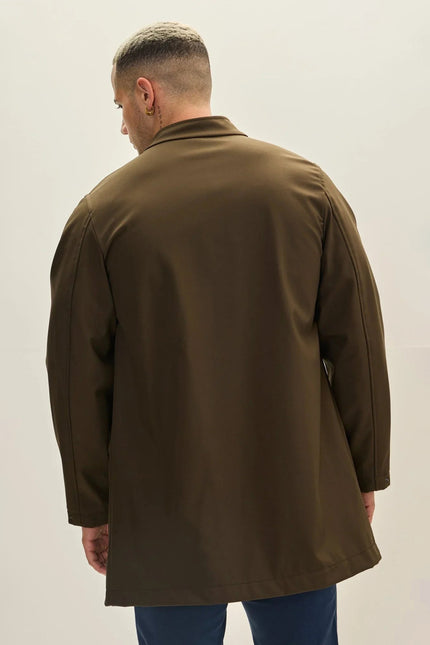 Men's Knee-Length Raincoat - Khaki | Ron Tomson