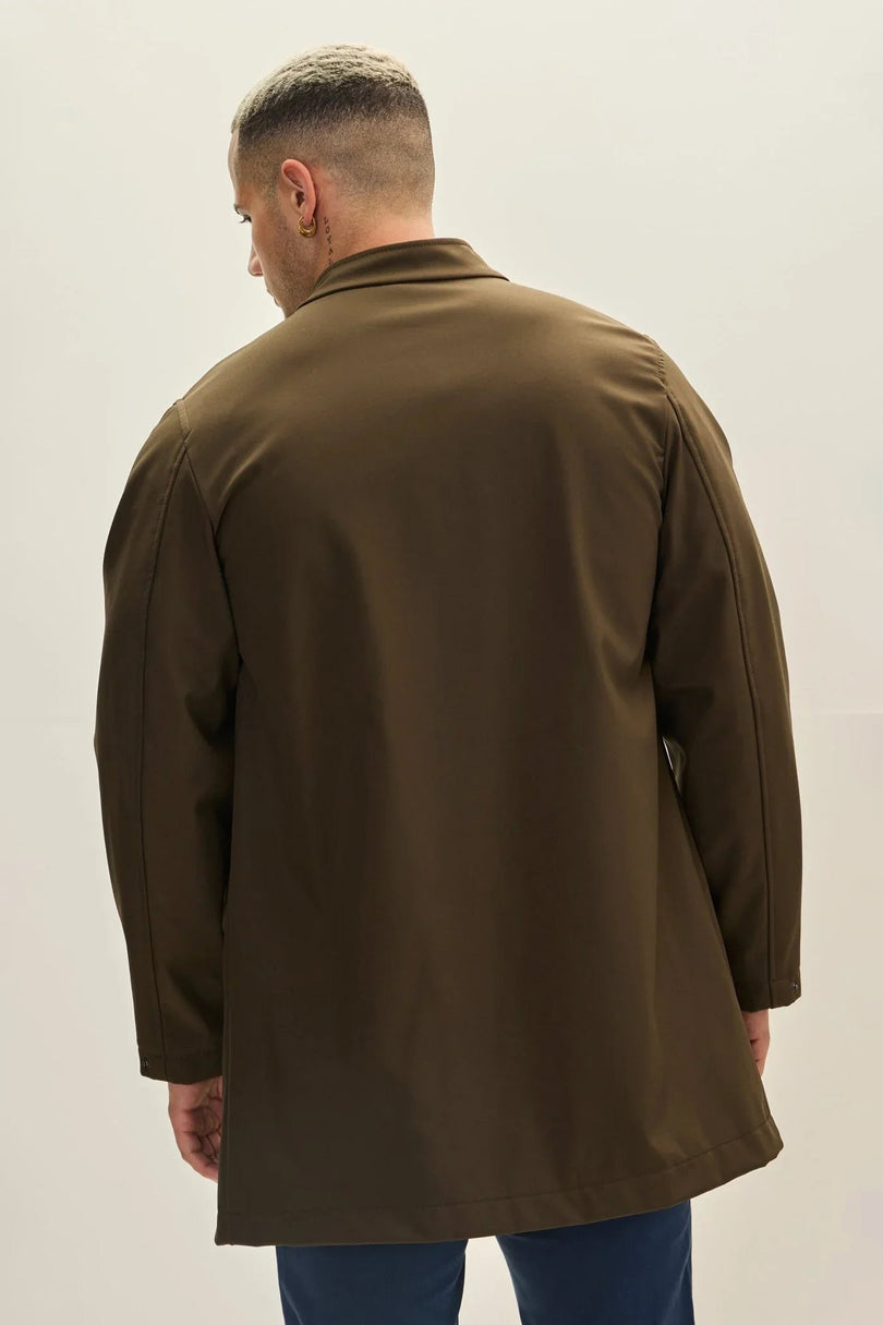 Men's Knee-Length Raincoat - Khaki | Ron Tomson