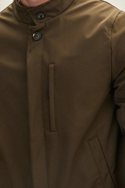 Men's Knee-Length Raincoat - Khaki | Ron Tomson