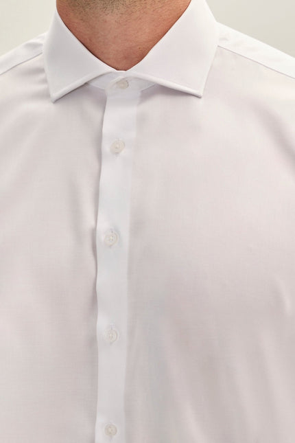 Men's Spread Collar Dress Shirt - White | Ron Tomson