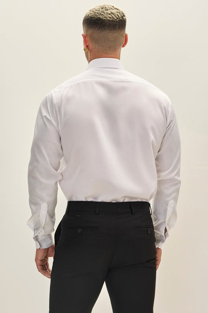 Men's Spread Collar Dress Shirt - White | Ron Tomson