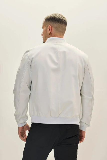 Nappa Lambskin Bomber Jacket - White