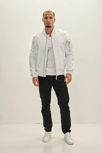Nappa Lambskin Bomber Jacket - White
