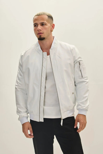 Nappa Lambskin Bomber Jacket - White