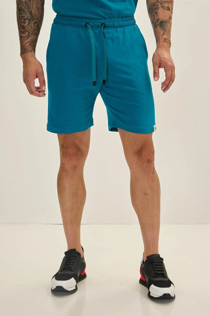 Men's Lightweight Cotton Shorts - Enamel Blue | Ron Tomson