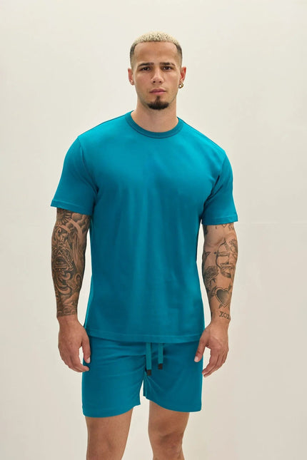 Men's Lightweight Cotton T-Shirt - Enamel Blue | Ron Tomson