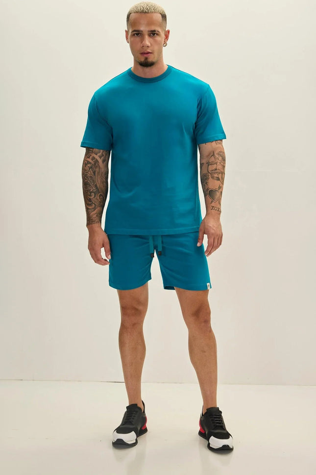 Men's Lightweight Cotton T-Shirt - Enamel Blue | Ron Tomson