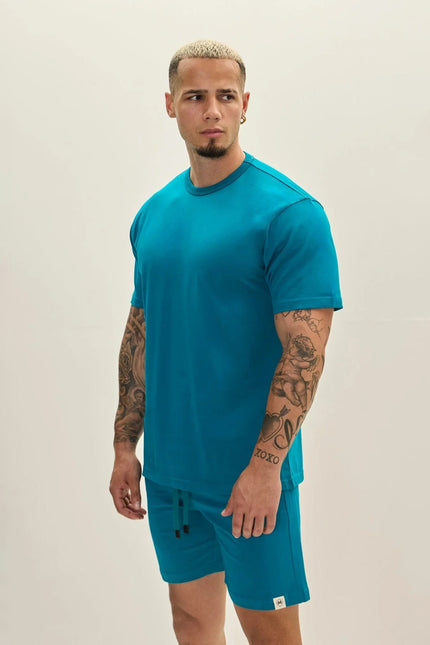 Men's Lightweight Cotton T-Shirt - Enamel Blue | Ron Tomson