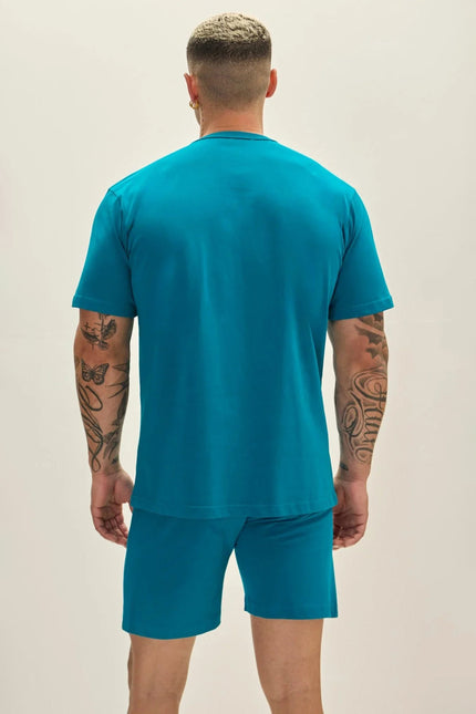 Men's Lightweight Cotton T-Shirt - Enamel Blue | Ron Tomson