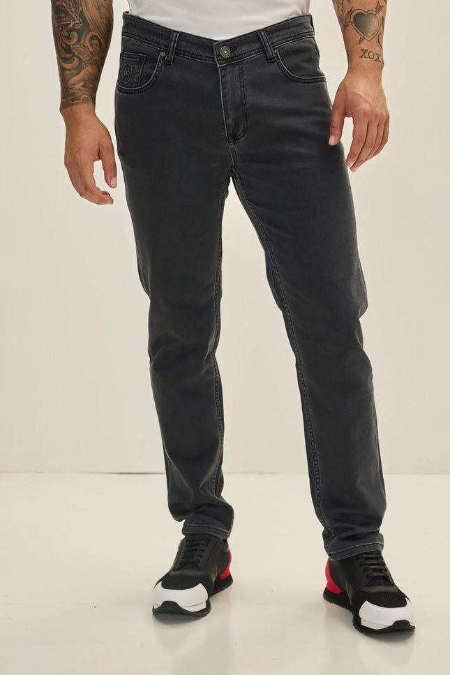 Slim 5-Pocket Denim Pants - Anthracite