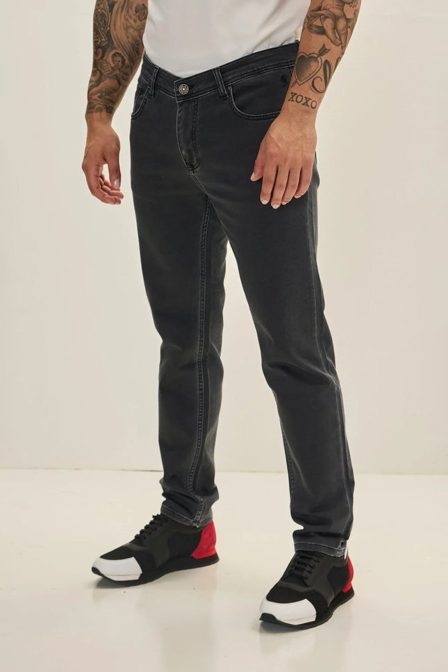 Slim 5-Pocket Denim Pants - Anthracite