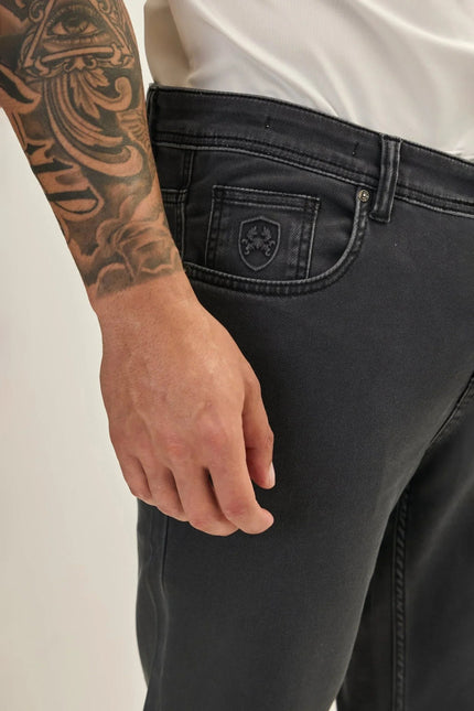 Men's Slim 5-Pocket Denim Pants - Anthracite | Ron Tomson