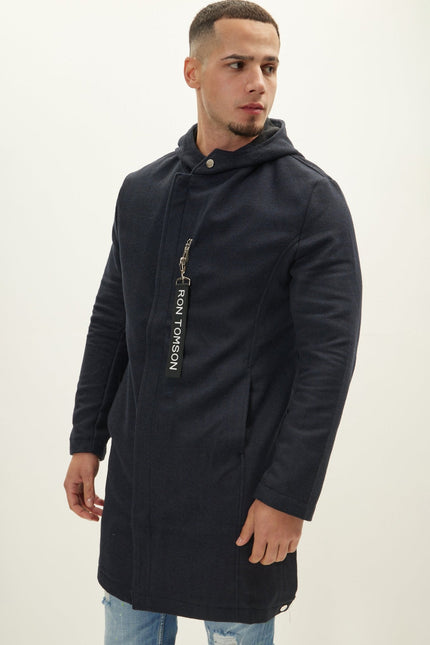 Men's Wool Full-Zip Parka - Navy | Ron Tomson