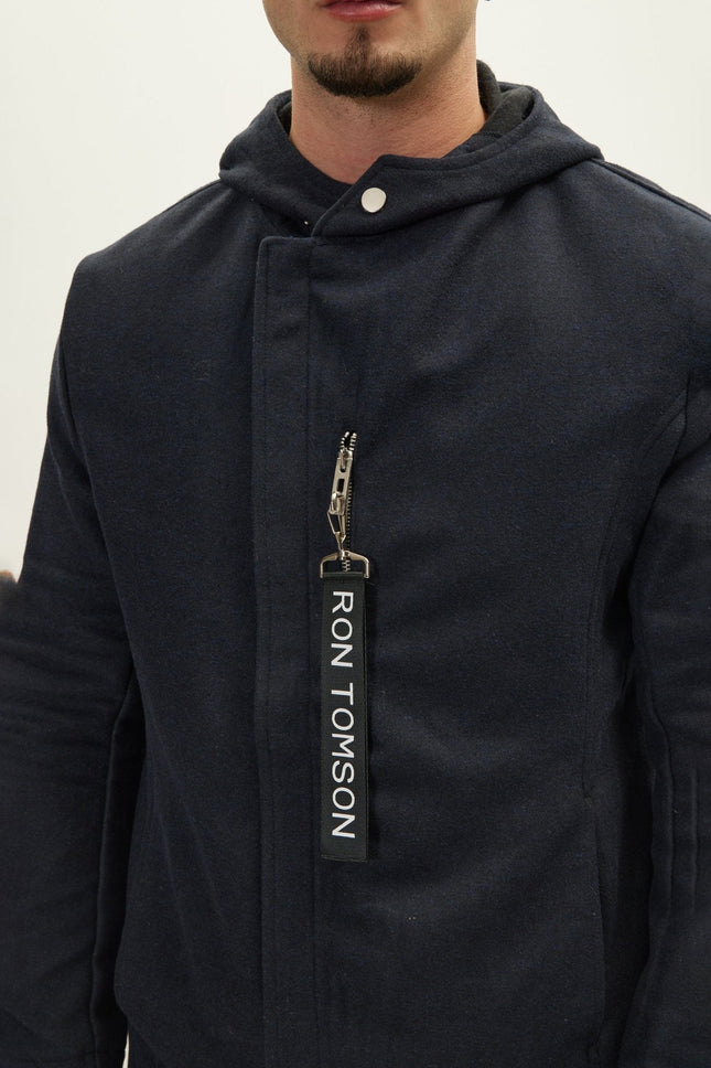 Men's Wool Full-Zip Parka - Navy | Ron Tomson