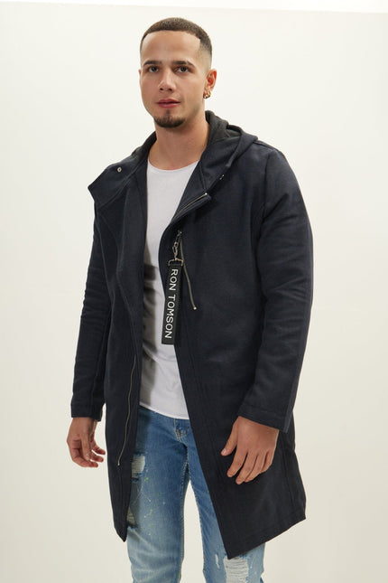 Men's Wool Full-Zip Parka - Navy | Ron Tomson