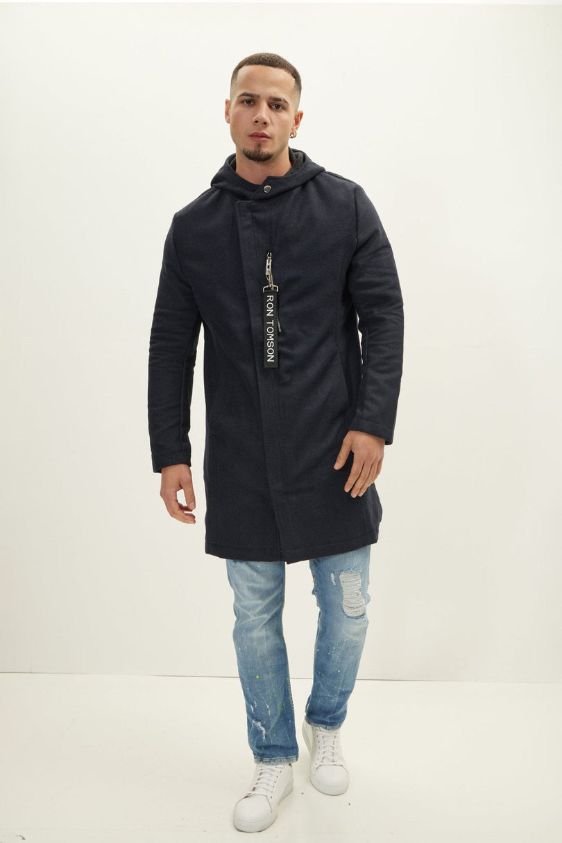 Men's Wool Full-Zip Parka - Navy | Ron Tomson