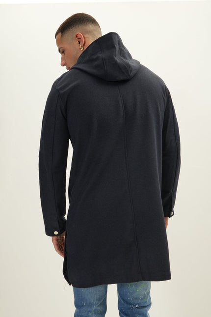Men's Wool Full-Zip Parka - Navy | Ron Tomson