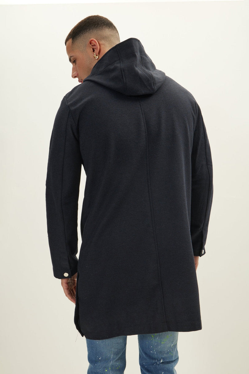 Men's Wool Full-Zip Parka - Navy | Ron Tomson