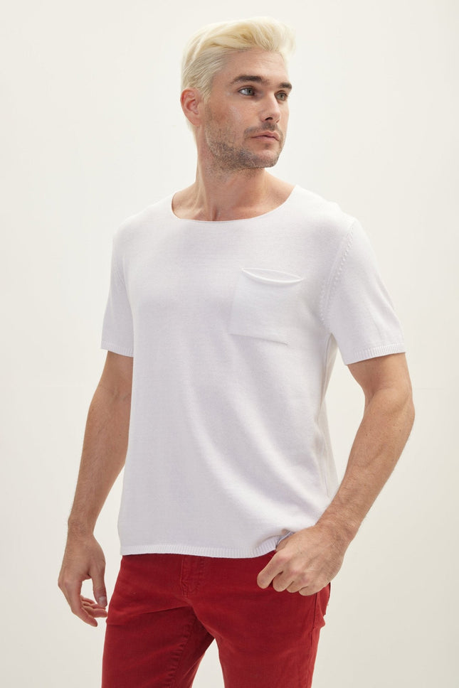 Men's Cotton Crew T-Shirt - Off-White | Ron Tomson