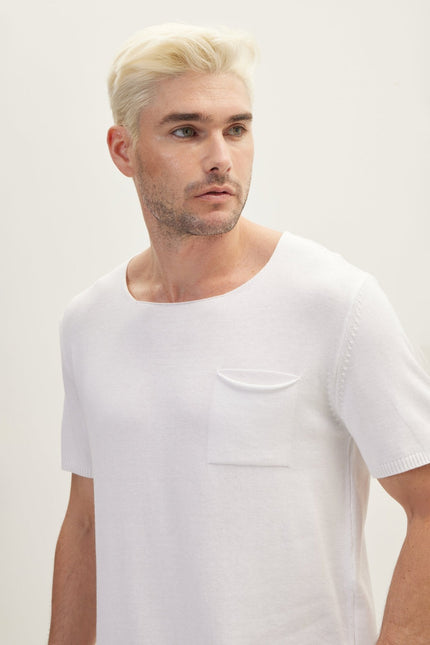 Men's Cotton Crew T-Shirt - Off-White | Ron Tomson