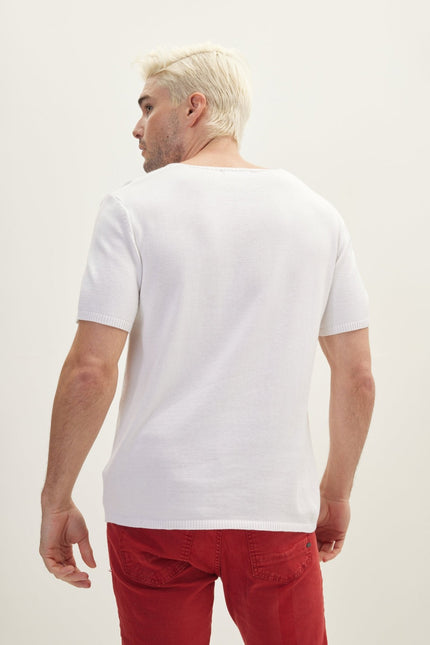 Men's Cotton Crew T-Shirt - Off-White | Ron Tomson
