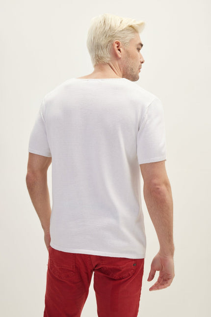 Men's Cotton Crew T-Shirt - Off-White | Ron Tomson