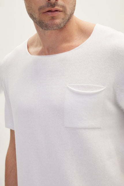 Men's Cotton Crew T-Shirt - Off-White | Ron Tomson