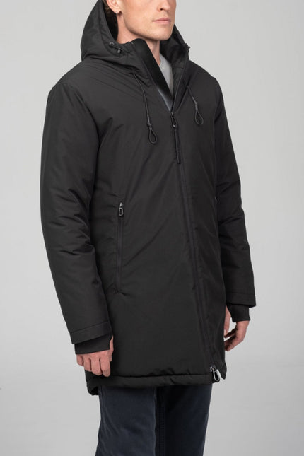 Men's Hooded Winter Parka - Black | Ron Tomson