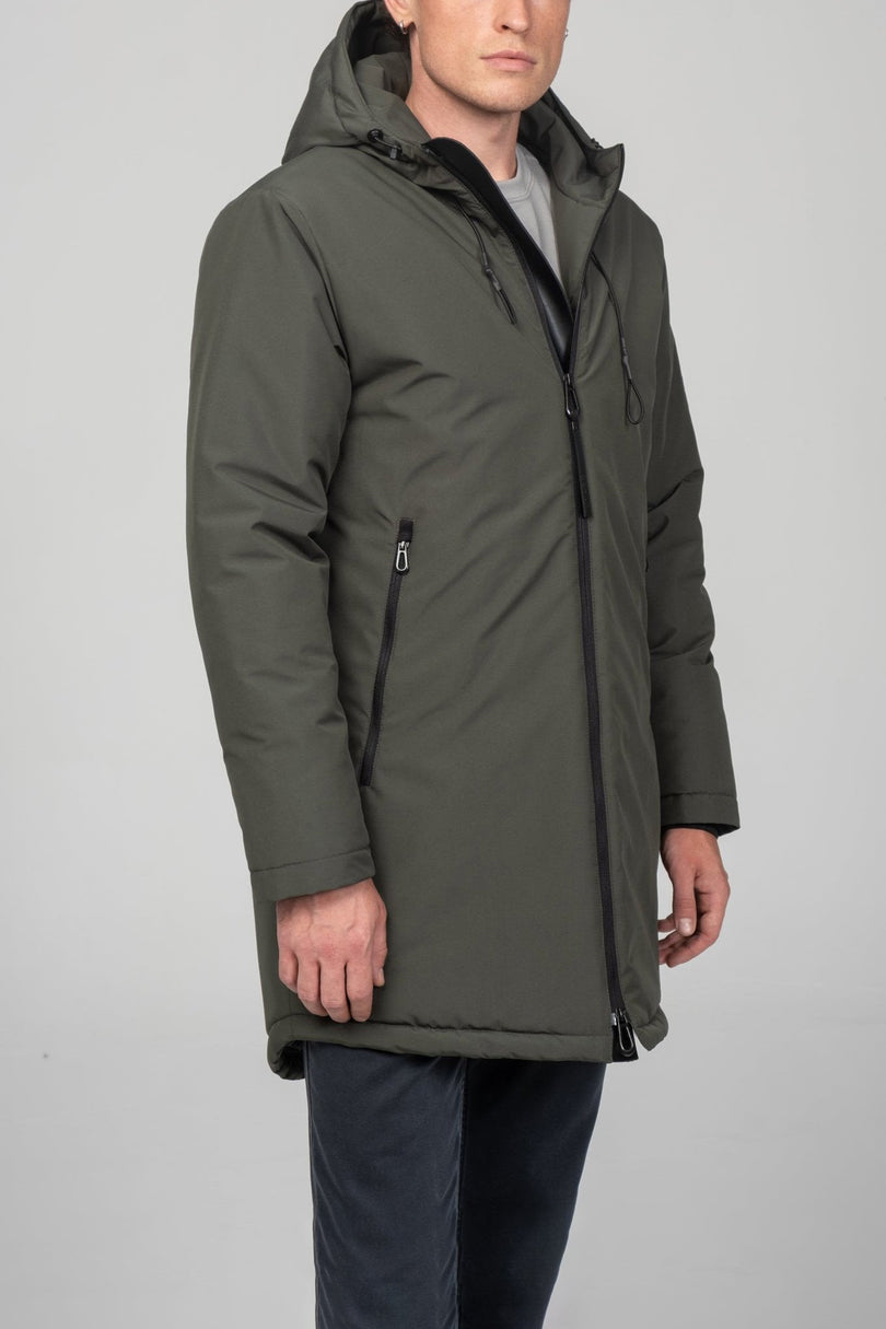 Men's Hooded Winter Parka - Khaki | Ron Tomson