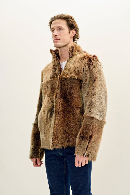 Men's Reversible Toscana Shearling Leather Jacket - Coffee | Ron Tomson