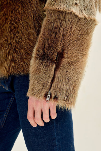 Men's Reversible Toscana Shearling Leather Jacket - Coffee | Ron Tomson