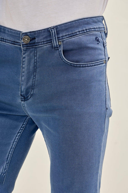 Men's Slim Five-Pocket Denim Pants - Indigo | Ron Tomson