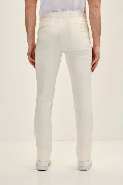 Men's Tailored Tuxedo Pants - Off-White | Ron Tomson