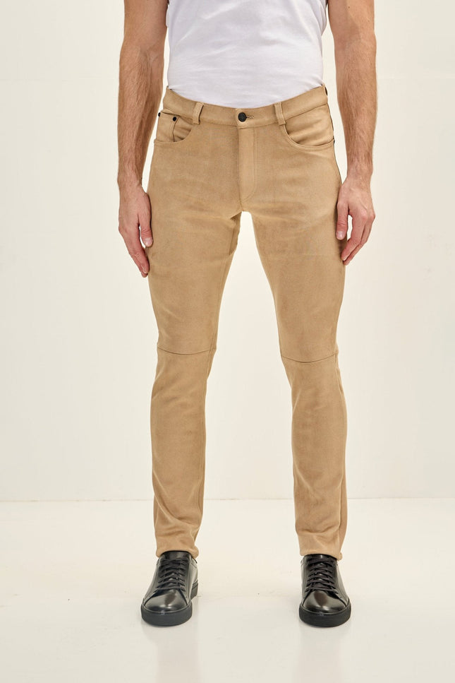 Microsuede Lightweight Tapered Pants - Stone