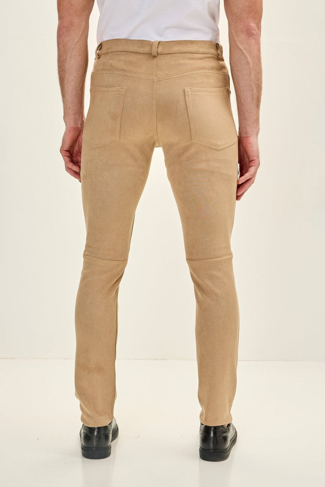 Microsuede Lightweight Tapered Pants - Stone