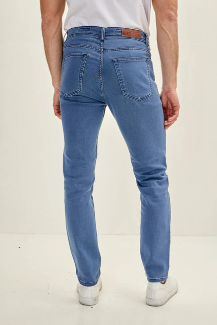 Men's Slim Five-Pocket Denim Pants - Indigo | Ron Tomson