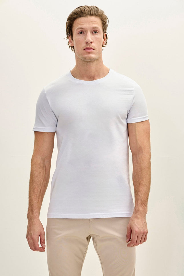 Cotton Crew-Neck Tee - White