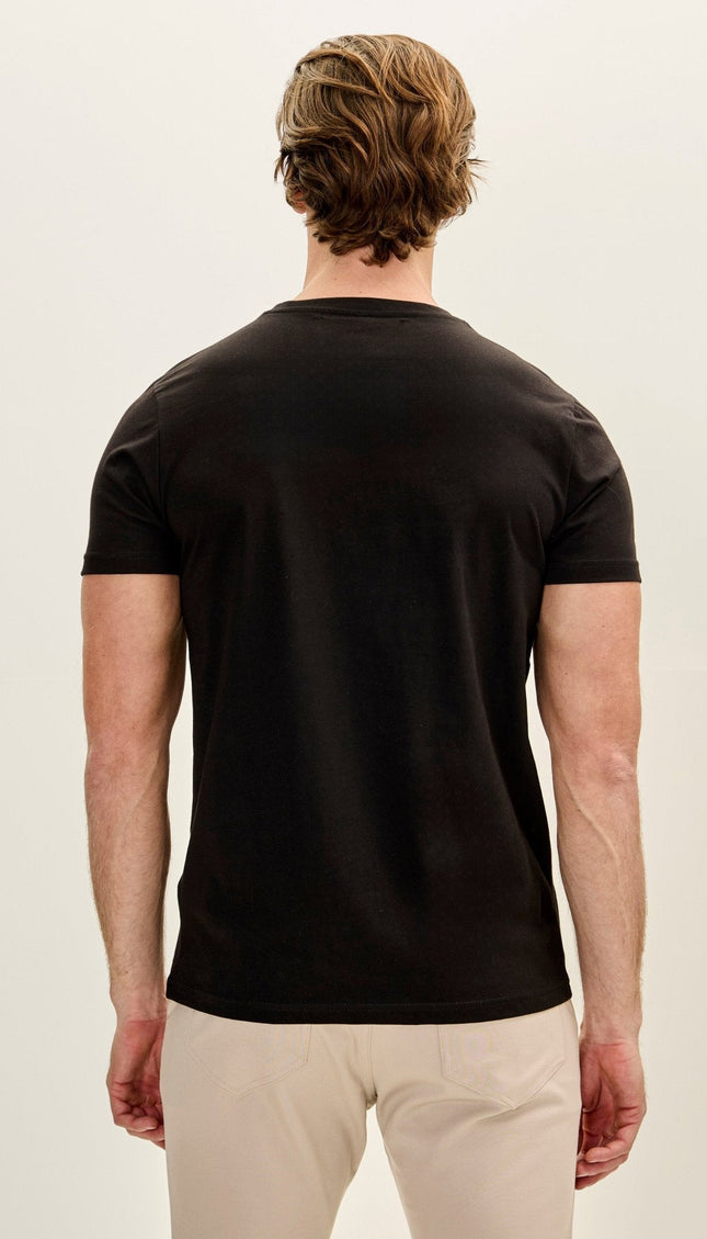 Cotton Crew-Neck Tee - Black