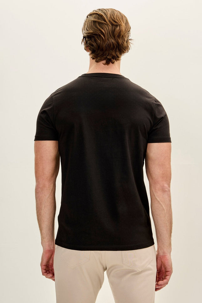 Cotton Crew-Neck Tee - Black