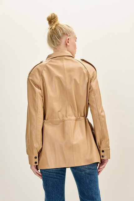 Nappa Lambskin Safari Jacket - Dark Beige