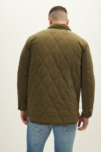 Men's Quilted Field Jacket - Khaki | Ron Tomson