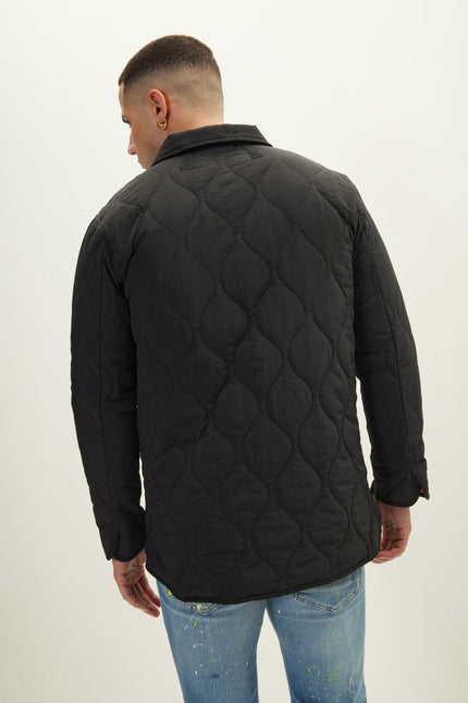 Men's Quilted Field Jacket - Black | Ron Tomson