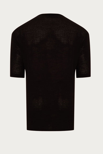 Men's Oversized Textured Cotton T-Shirt - Black | Ron Tomson