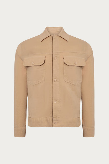Men's Linen Blend Shirt Jacket - Vizon | Ron Tomson